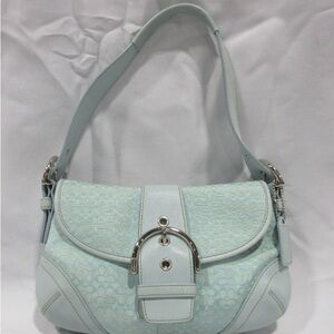 Coach Light Blue Signature Jacquard Shoulder Bag- DO NOT PURCHASE